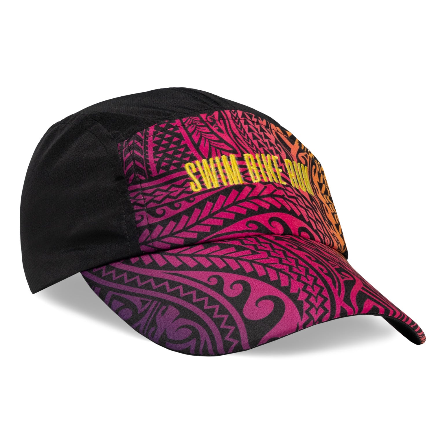 Black Tribal Swim Bike Run Performance Running Hat Headsweats