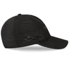 A black hats with performance features with a tonal design including pickleball paddles and balls.