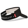 A Black Pickleball Visor with a Pickleball design featuring Pickleball paddles and balls in tonal details.