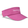 Pink Pickleball Visor featuring a pickleball design with paddles and balls in tonal details.