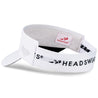 A White Pickleball visor featuring a Pickleball design with Pickleball Paddles and Balls in tonal details