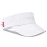 A White Pickleball visor featuring a Pickleball design with Pickleball Paddles and Balls in tonal details